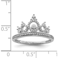 Sterling Silver Rhodium Plated Diamond Crown Ring with 0.300 Carat Total Diamond Weight by Lumare Gioia