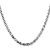 Sterling Silver Rhodium-Plated Diamond-Cut 26" Rope Chain - 3.75mm Width by Lumare Gioia