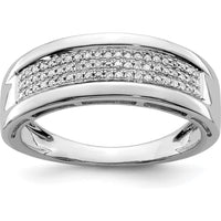 Sterling Silver Rhodium Plated Diamond Ladies Band with 63 Round Diamonds - 0.140 Carat Total Diamond Weight by Lumare Gioia
