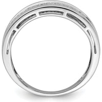 Sterling Silver Rhodium Plated Diamond Ladies Band with 63 Round Diamonds - 0.140 Carat Total Diamond Weight by Lumare Gioia