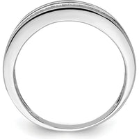 Sterling Silver Rhodium Plated Diamond Men's Band - 0.20 Carat Total Diamond Weight by Lumare Gioia