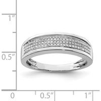 Sterling Silver Rhodium Plated Diamond Men's Band - 0.20 Carat Total Diamond Weight by Lumare Gioia
