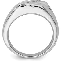 Sterling Silver Rhodium Plated Diamond Men's Ring with 6 Round Diamonds - 0.15 Carat Total Diamond Weight by Lumare Gioia