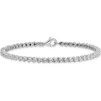 Sterling Silver Rhodium-Plated Diamond Tennis Bracelet - 0.25 Carat Total Diamond Weight by Lumare Gioia