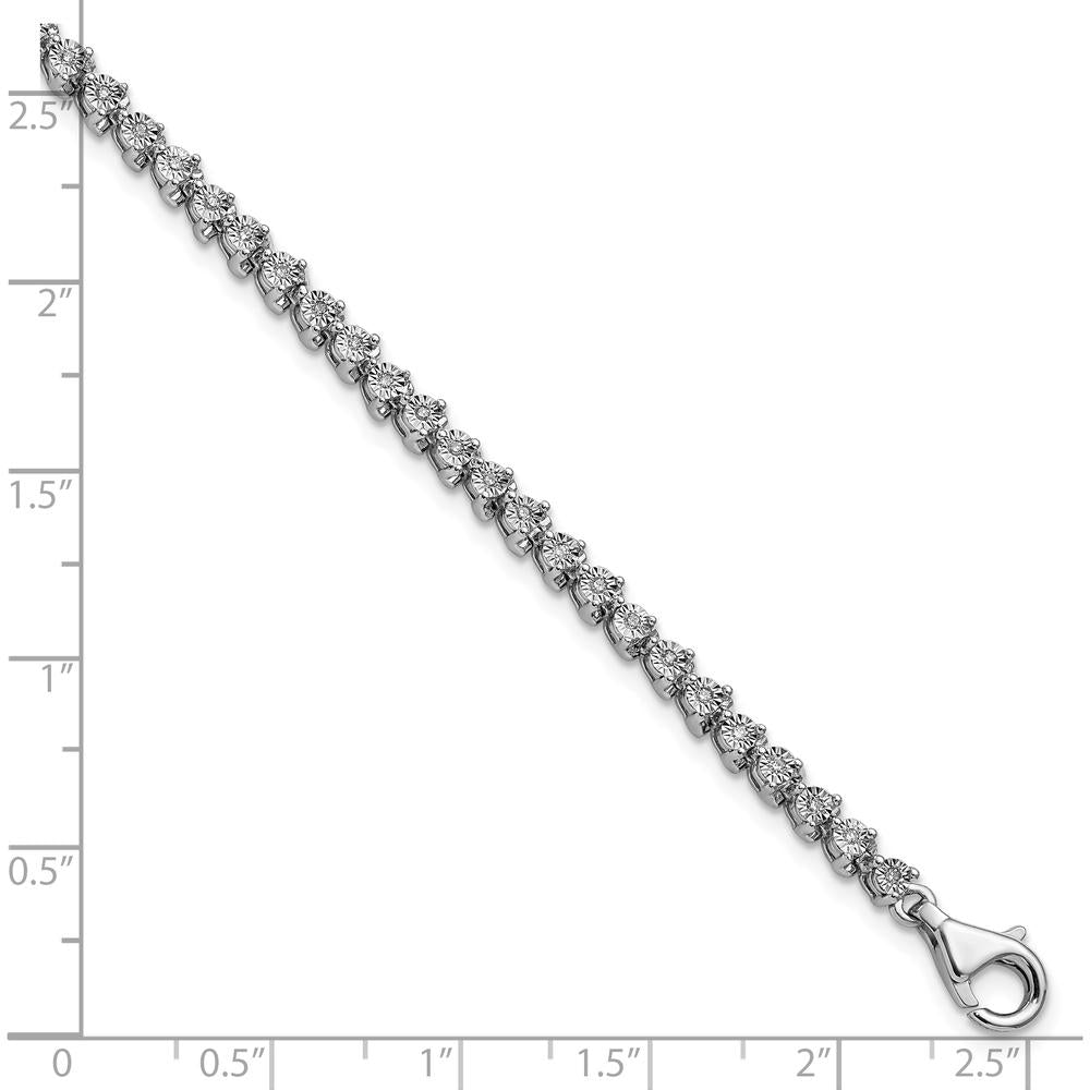 Sterling Silver Rhodium-Plated Diamond Tennis Bracelet - 0.25 Carat Total Diamond Weight by Lumare Gioia