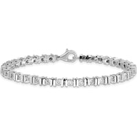 Sterling Silver Rhodium-Plated Diamond Tennis Bracelet - 0.250 Carat Total Diamond Weight by Lumare Gioia