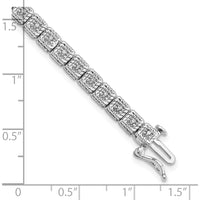 Sterling Silver Rhodium Plated Diamond Tennis Bracelet with 41 Natural Diamonds - 0.0061 Carat Total Diamond Weight by Lumare Gioia