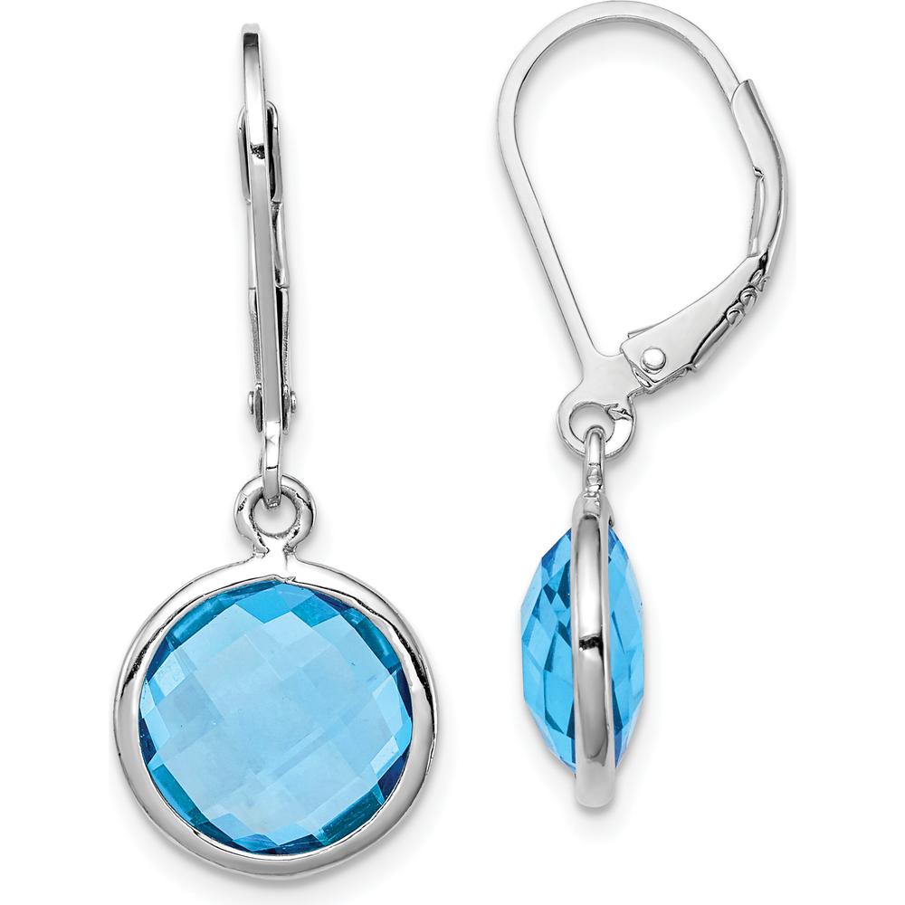 Sterling Silver Rhodium-Plated Drop Earrings with Swiss Blue Topaz - 4.05 Carat Total Gemstone Weight by Lumare Gioia