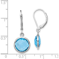 Sterling Silver Rhodium-Plated Drop Earrings with Swiss Blue Topaz - 4.05 Carat Total Gemstone Weight by Lumare Gioia