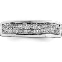 Sterling Silver Rhodium Plated Men's Band with 81 Round Diamonds - 0.20 Carat Total Diamond Weight by Lumare Gioia