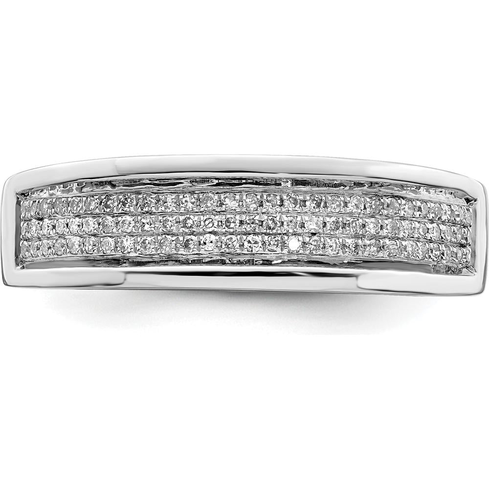 Sterling Silver Rhodium Plated Men's Band with 81 Round Diamonds - 0.20 Carat Total Diamond Weight by Lumare Gioia