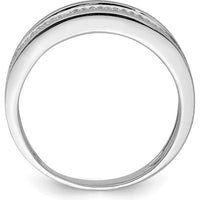 Sterling Silver Rhodium Plated Men's Diamond Band with 81 Round Natural Diamonds - 0.22 Carat Total Diamond Weight by Lumare Gioia