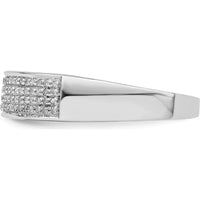 Sterling Silver Rhodium Plated Men's Diamond Band with 81 Round Natural Diamonds - 0.22 Carat Total Diamond Weight by Lumare Gioia