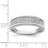 Sterling Silver Rhodium Plated Men's Diamond Band with 81 Round Natural Diamonds - 0.22 Carat Total Diamond Weight by Lumare Gioia