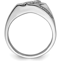 Sterling Silver Rhodium Plated Men's Diamond Ring with 0.330 Carat Round Diamonds by Lumare Gioia