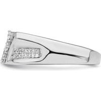 Sterling Silver Rhodium Plated Men's Diamond Ring with 0.330 Carat Round Diamonds by Lumare Gioia