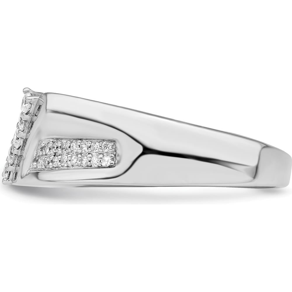 Sterling Silver Rhodium Plated Men's Diamond Ring with 0.330 Carat Round Diamonds by Lumare Gioia
