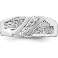 Sterling Silver Rhodium Plated Men's Diamond Ring with 0.330 Carat Round Diamonds by Lumare Gioia