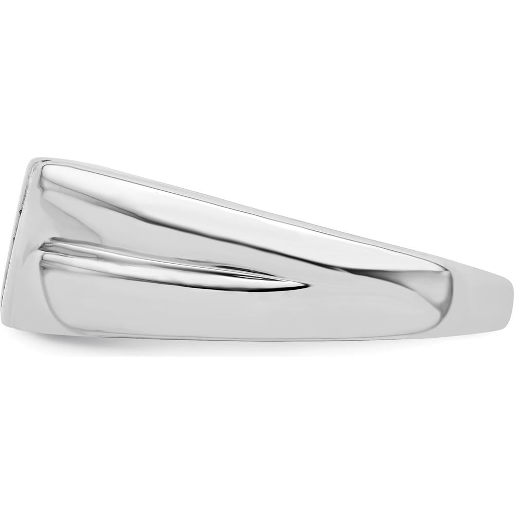 Sterling Silver Rhodium Plated Men's Ring with Round Diamonds - 0.150 Carat Total Diamond Weight by Lumare Gioia