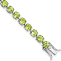 Sterling Silver Rhodium-Plated Peridot Tennis Bracelet - 16.74 Carat Total Peridot Weight by 0
