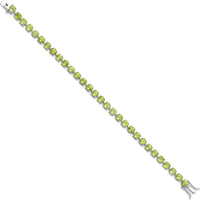Sterling Silver Rhodium-Plated Peridot Tennis Bracelet - 16.74 Carat Total Peridot Weight by 0