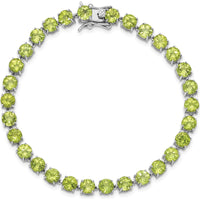 Sterling Silver Rhodium-Plated Peridot Tennis Bracelet - 16.74 Carat Total Peridot Weight by 0