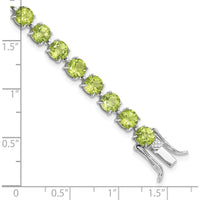 Sterling Silver Rhodium-Plated Peridot Tennis Bracelet - 16.74 Carat Total Peridot Weight by 0