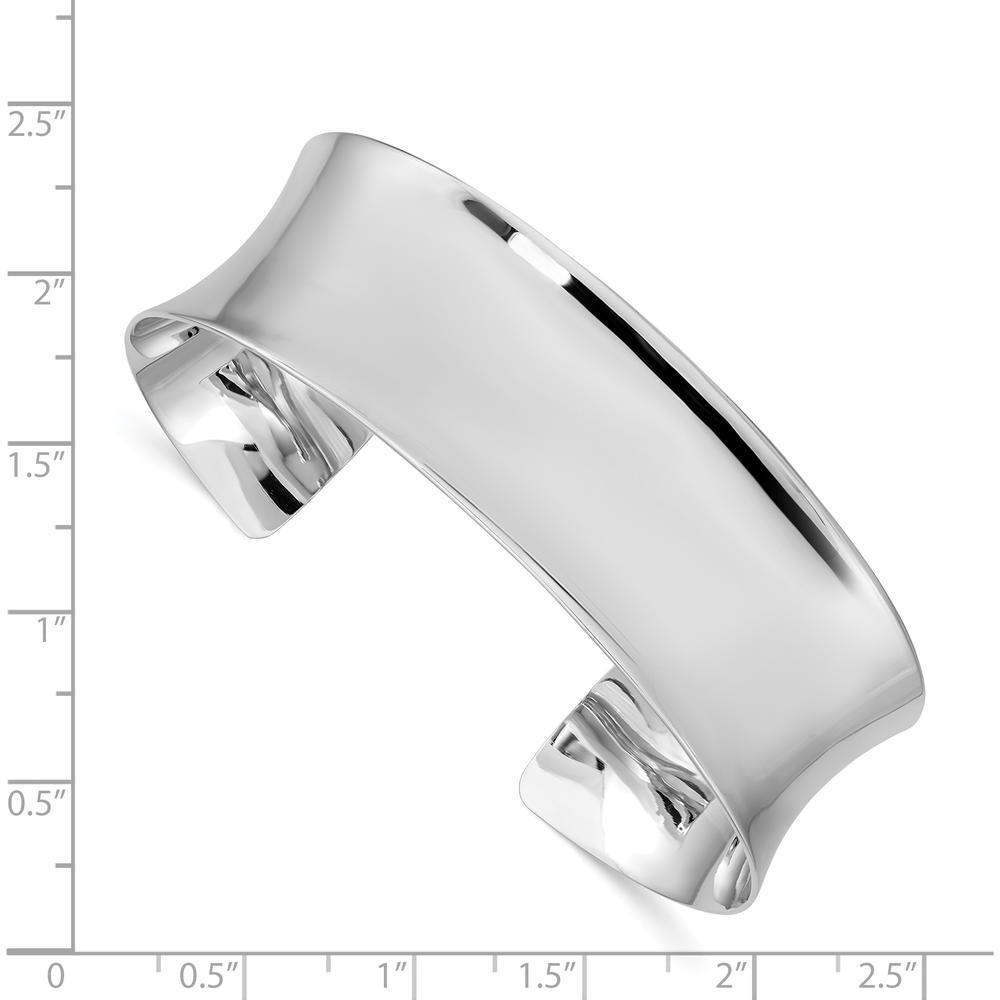 Sterling Silver Rhodium-Plated Polished 20mm Cuff Bangle by Lumare Gioia