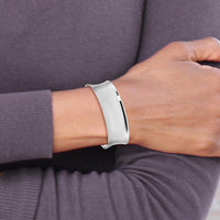 Sterling Silver Rhodium-Plated Polished 20mm Cuff Bangle by Lumare Gioia