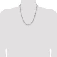 Sterling Silver Rhodium-Plated Polished 22" 5.5mm Paperclip Chain Necklace by Lumare Gioia