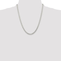 Sterling Silver Rhodium-Plated Polished 22" Domed Curb Chain Necklace - 5.7mm Width by Lumare Gioia