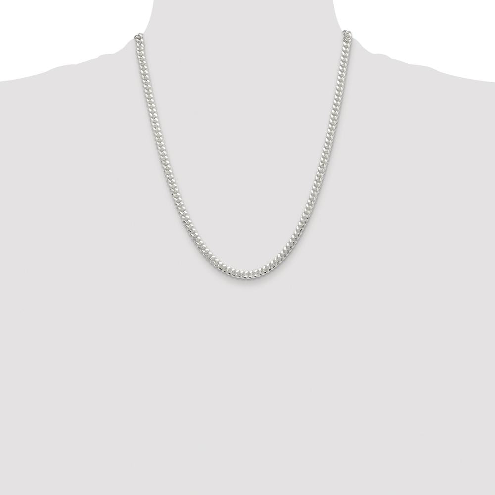 Sterling Silver Rhodium-Plated Polished 22" Domed Curb Chain Necklace - 5.7mm Width by Lumare Gioia