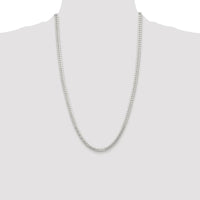 Sterling Silver Rhodium-Plated Polished 26" Domed Curb Chain - 5.7mm Width by Lumare Gioia