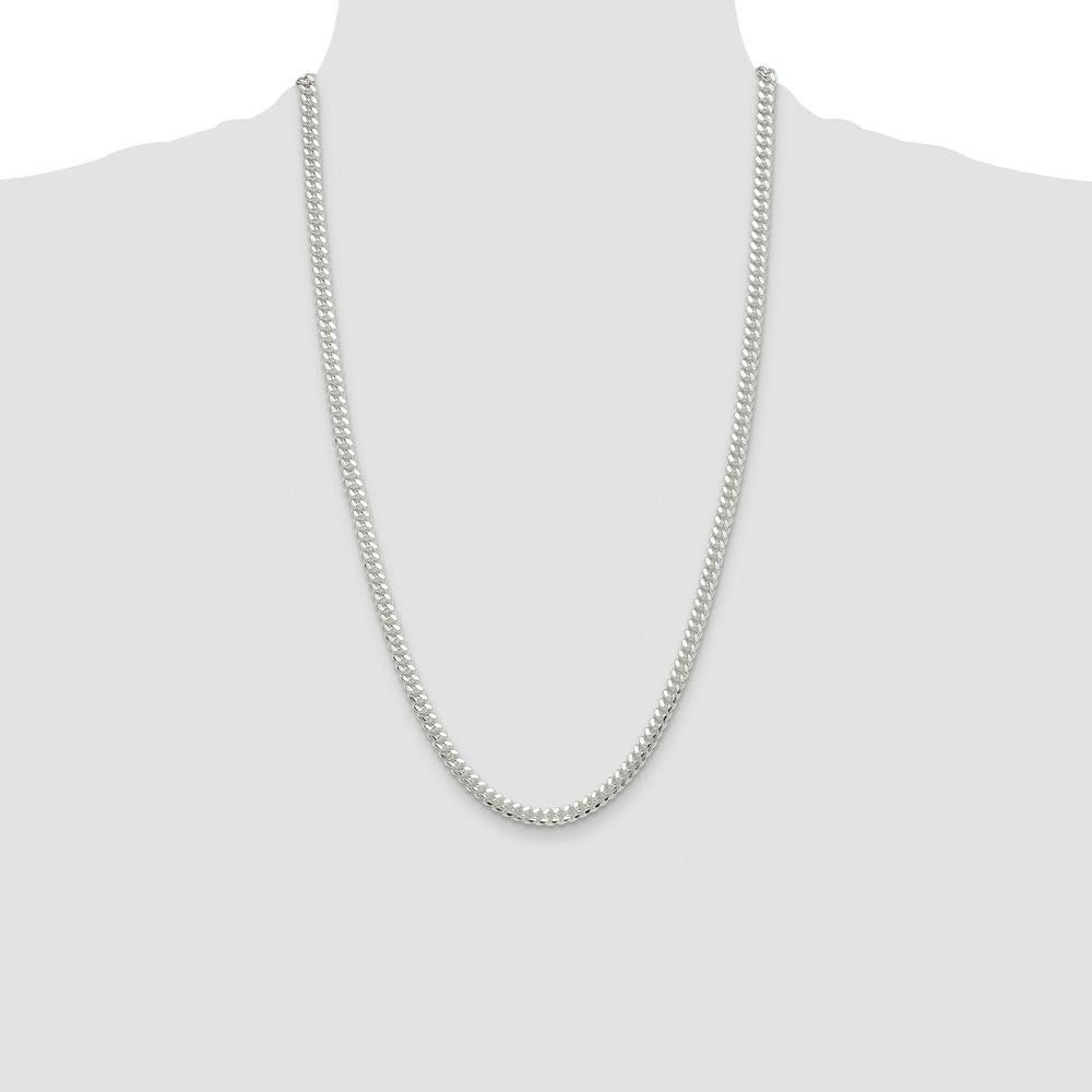 Sterling Silver Rhodium-Plated Polished 26" Domed Curb Chain - 5.7mm Width by Lumare Gioia
