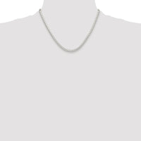 Sterling Silver Rhodium-Plated Polished 4mm Round Box Chain Necklace - 18 Inches by Lumare Gioia