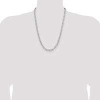 Sterling Silver Rhodium-Plated Polished 5.5mm Paperclip Chain Necklace - 24 inches by Lumare Gioia