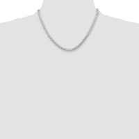 Sterling Silver Rhodium-Plated Polished 5.7mm Domed Curb Chain - 18 Inch by Lumare Gioia