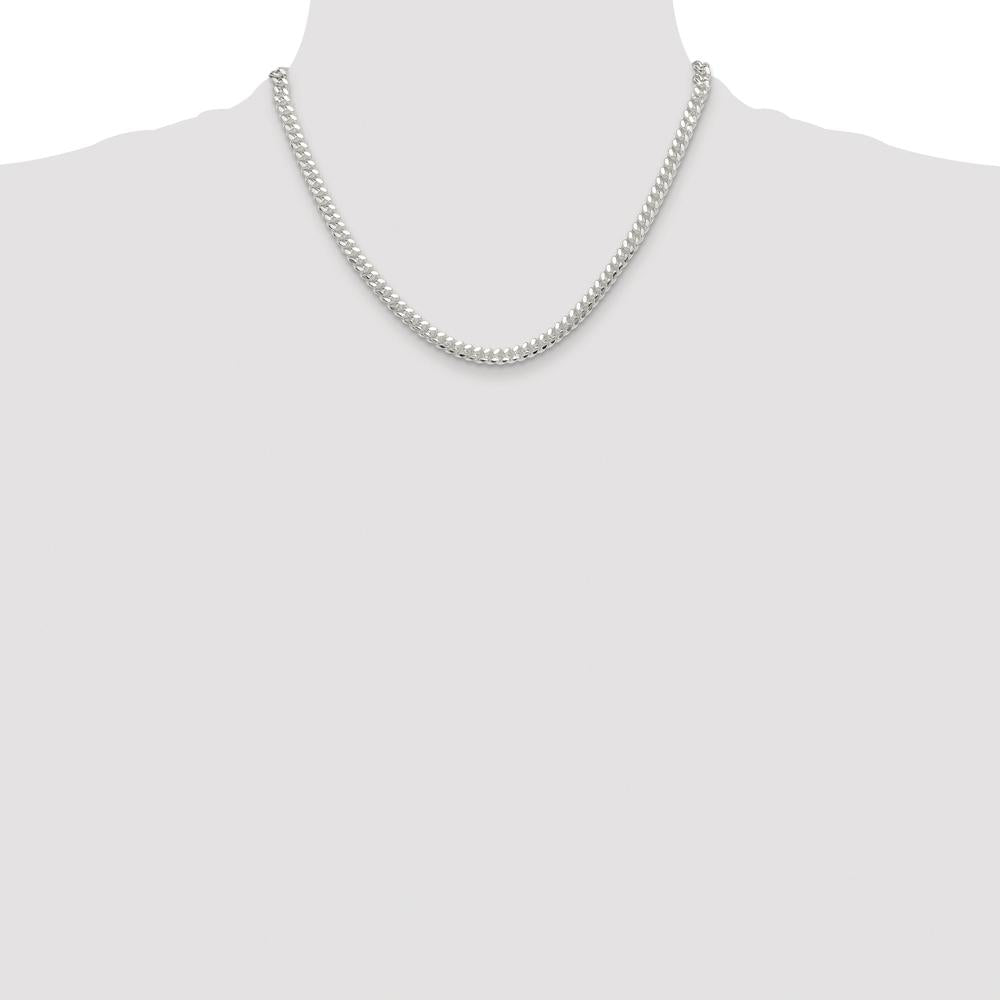Sterling Silver Rhodium-Plated Polished 5.7mm Domed Curb Chain - 18 Inch by Lumare Gioia