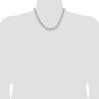 Sterling Silver Rhodium-Plated Polished 6.5mm Paperclip Chain Necklace - 18" Length by Lumare Gioia