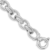 Sterling Silver Rhodium Plated Polished Link Bracelet - 7.25 inches by Lumare Gioia