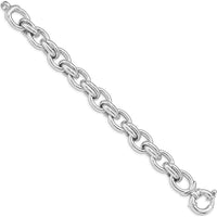 Sterling Silver Rhodium Plated Polished Link Bracelet - 7.25 inches by Lumare Gioia