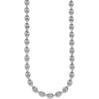 Sterling Silver Rhodium-Plated Puffed Anchor Link 18" Necklace by Lumare Gioia