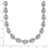 Sterling Silver Rhodium-Plated Puffed Anchor Link 18" Necklace by Lumare Gioia