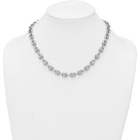 Sterling Silver Rhodium-Plated Puffed Anchor Link Necklace 18" by Lumare Gioia