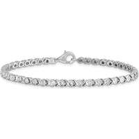 Sterling Silver Rhodium-Plated Tennis Bracelet with 0.25 Carat Total Natural Diamonds by Lumare Gioia
