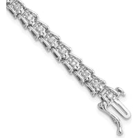Sterling Silver Rhodium-Plated Tennis Bracelet with 37 Round Natural Diamonds - 0.62 Carat Total Diamond Weight by Lumare Gioia