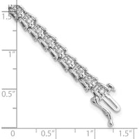 Sterling Silver Rhodium-Plated Tennis Bracelet with 37 Round Natural Diamonds - 0.62 Carat Total Diamond Weight by Lumare Gioia