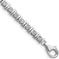 Sterling Silver Rhodium-Plated Tennis Bracelet with Diamonds - 0.50 Carat Total Diamond Weight by Lumare Gioia