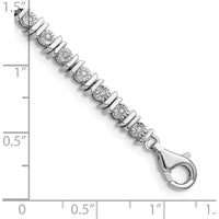 Sterling Silver Rhodium-Plated Tennis Bracelet with Diamonds - 0.50 Carat Total Diamond Weight by Lumare Gioia