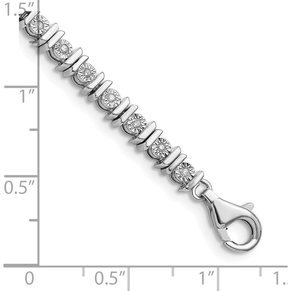 Sterling Silver Rhodium-Plated Tennis Bracelet with Diamonds - 0.50 Carat Total Diamond Weight by Lumare Gioia
